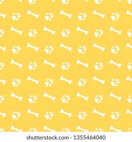 Seamless pattern with bones, dog tracks. Animal background. Design for card, announcement, advertisement, banner or print.