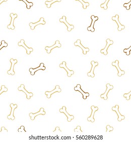 Seamless pattern with bones - favorite dogs food.  