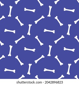 Seamless pattern with bones on a purple background. Vector illustration for Halloween design, Day of the Dead