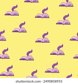 seamless pattern Book with feather