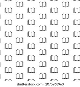 Seamless pattern of book in white background with mini doodle (icon). Vector Illustration