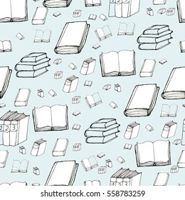 Seamless pattern with books