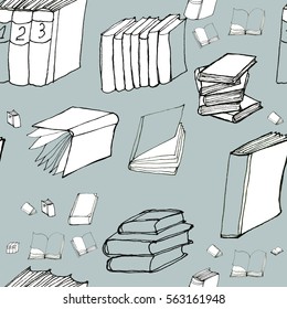 Seamless pattern with books