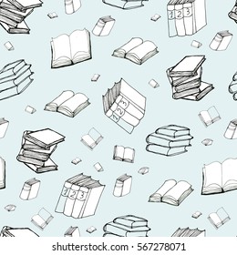 Seamless pattern with books