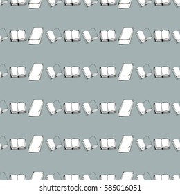 Seamless pattern with books