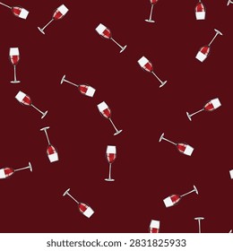 seamless pattern bordeaux wine glass cartoon. chardonnay merlot, pinot cabernet, zinfandel syrah bordeaux wine glass sign vector