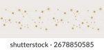 Seamless pattern border with constellations for astrology, tarot, fortune telling, mystical golden ornament of stars on beige background. Vector illustration.