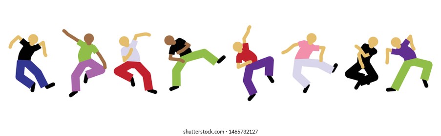 Seamless Pattern Border Dancing Boys Stock Vector (Royalty Free) 1465732127