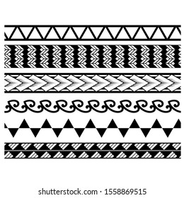 Seamless Pattern Borders Polynesian Design Style Stock Vector (Royalty ...