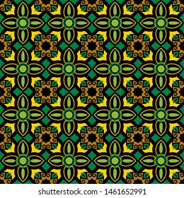 Seamless Pattern Borneo Batik Style Traditional Stock Vector (Royalty ...