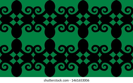 seamless pattern of borneo batik style. traditional Indonesian fabric motif. vector design inspiration. Creative textile background for fashion or cloth. culture motif of dayak