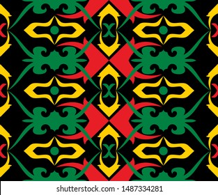 seamless pattern of borneo batik style. traditional Indonesian fabric motif. vector design inspiration. Creative textile background for fashion or cloth. culture motif of dayak