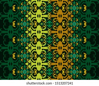 Seamless pattern of borneo batik. Traditional Indonesian fabric motif. vector design inspiration. Creative textile background for fashion or cloth. culture motif of dayak