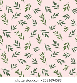 seamless pattern botanical design with leaves and branches Vintage seamless pattern with spring floral branches, charming delicate wallpaper, for print, fabric, decor, background