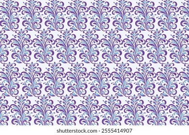 seamless pattern with botanical floral designs, ornamental flower motifs, and decorative elements for fashion textiles, creative fabric applications, and design projects