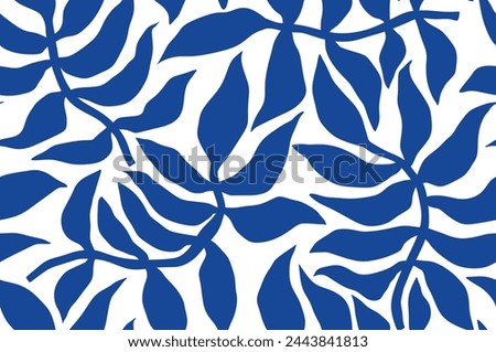 Seamless pattern botanical floral Matisse.