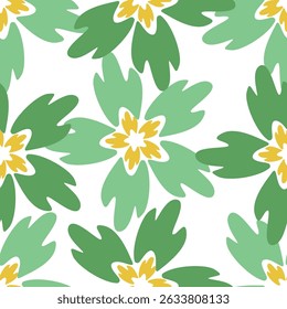 Plano de fundo de flores e folhas botânicas sem costura