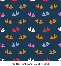 Seamless pattern botanical flowers and leaves background