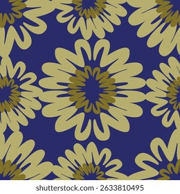 Seamless pattern botanical flowers and leaves background