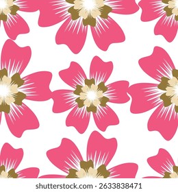 Plano de fundo de flores e folhas botânicas sem costura