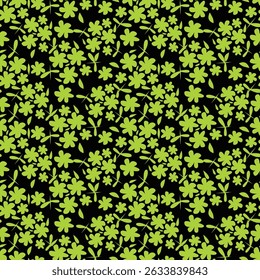 Seamless pattern botanical flowers and leaves background