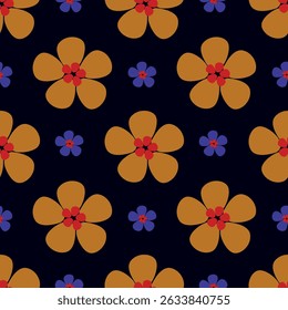 Plano de fundo de flores e folhas botânicas sem costura