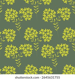 Seamless pattern botanical flowers and leaves background