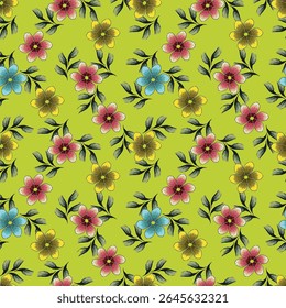 Fondo de flores y hojas botánicas de patrón transparente