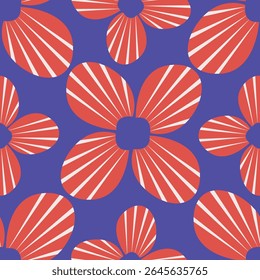 Seamless pattern botanical flowers and leaves background