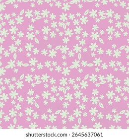 Seamless pattern botanical flowers and leaves background