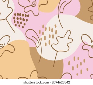 seamless pattern botanical hand drawn classic design