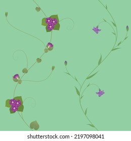 patrón ininterrumpido, ilustración botánica, flores hermosas, adorno floral, fondo verde esmeralda