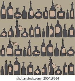 seamless pattern with  bottles