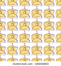 Seamless pattern with bottles of woman's perfume. The contour is colorful. Endless textures for clothing design, packaging, fabrics, prints, scrabbooking, blog design and gifts.