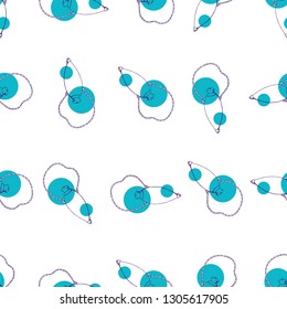 Seamless pattern with bottles of woman's perfume. The contour is colorful. Endless textures for clothing design, packaging, fabrics, prints, scrabbooking, blog design and gifts.