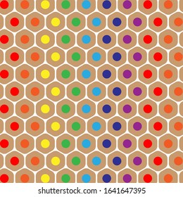 Seamless pattern with bottom of colour pencils. Vector colored background.