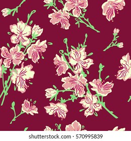seamless pattern,  bouquet,  cotton, spring flowers, vector graphics, wild flowers, background-9-b