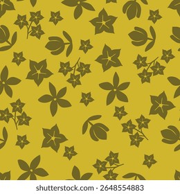 Seamless pattern from bouquet cute floral Traditional ornament yellow floral pattern,Abstract seamless simple floral pattern. Flower pattern. Spring pattern. used for textile, wallpaper, card
