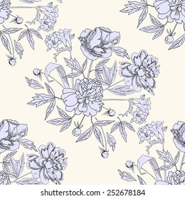 Seamless pattern with bouquet of flowers.Vector Illustration