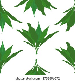 Seamless pattern, bouquet of leaves, suitable for textiles