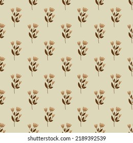 seamless pattern bouquet on a beige background