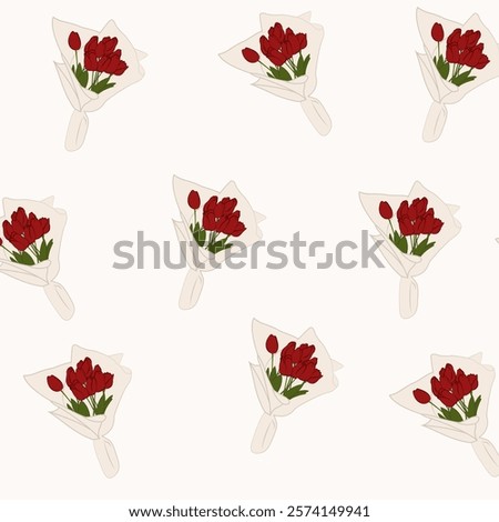 Similar – Image, Stock Photo Winter in spring, tulips in frost