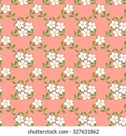 Seamless pattern with bouquets of flowers cartoon.