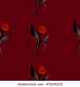 Seamless pattern with bouquets of roses.