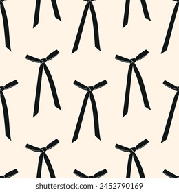 Seamless pattern with  bow knots, gift ribbons.
