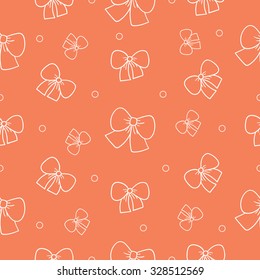 Seamless pattern bow on a colored background