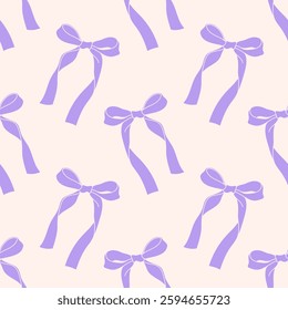 Seamless pattern with bow silhouettes. Background design. Repeating print 