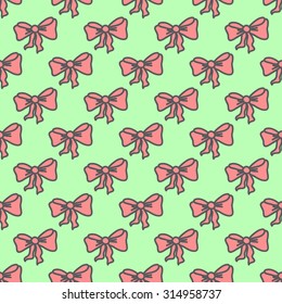 Seamless pattern bow tie in pastel colours.Vector illustration.