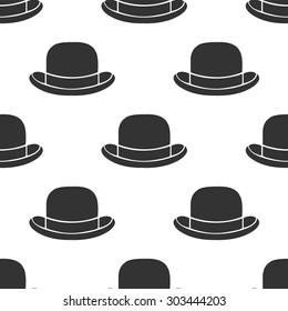 seamless pattern bowler hat
