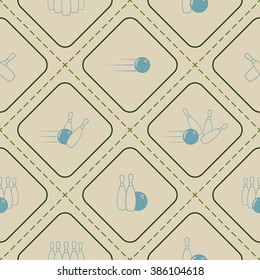 Seamless pattern with bowling  icons for your design